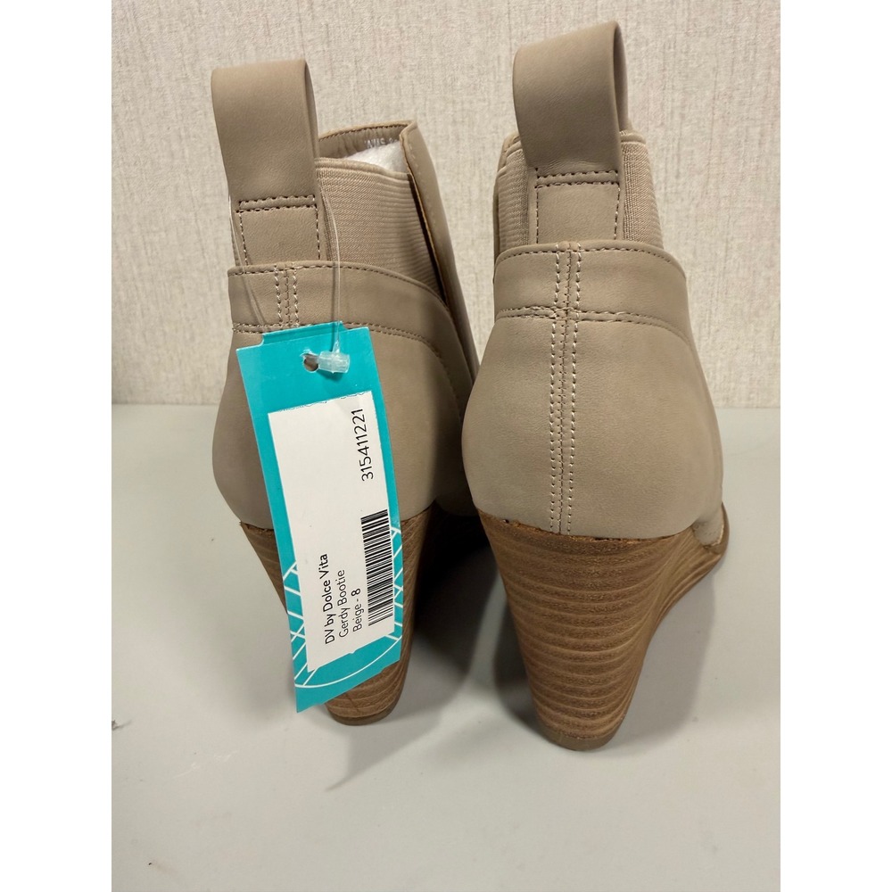 DV DOLCE‎ VITA ANTHROPOLOGIE GERDY SIZE 8 PERFORATED ANKLE WEDGE BOOTIE BOOT - Picture 4 of 13